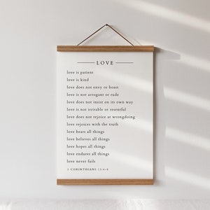 1 Corinthians 13 Christian Sign, Wooden Hanging Sign, Bible Verse Wall Art, Large Scripture Home Decor, Religious Wedding Gift