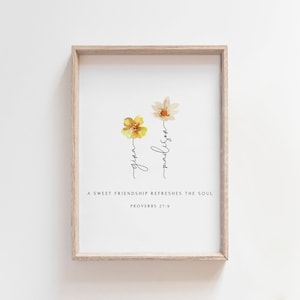 Regalo cristiano personalizado para una amiga, Proverbios 27:9, regalo de Navidad personalizado para una hermana en Cristo, regalo religioso para ella.