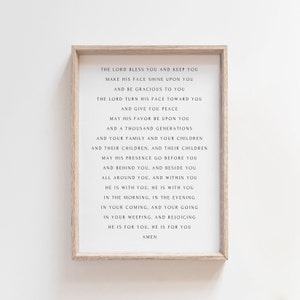 The Blessing, Elevation Song Lyrics, Christian Wall Art Print, Kari Jobe Worship Song Sign, Christian Home Decor, May His Favor Be Upon You