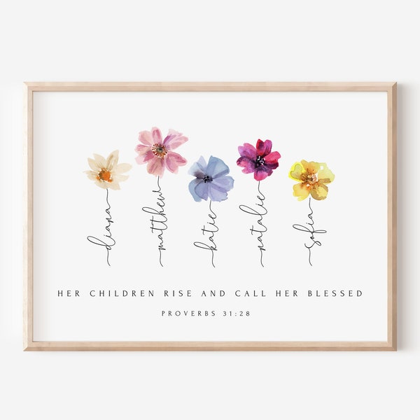 Custom Christian Mother's Day Present, Personalized Gift for Mom, Proverbs 31, Religious Gift from Family, Birthday Present for Grandma