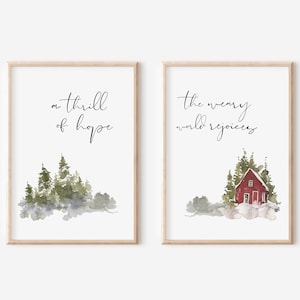 A Thrill of Hope, The Weary World Rejoices Set, Printable Christmas Print, Bible Verse Wall Art, Christmas Decor, Christmas Quote