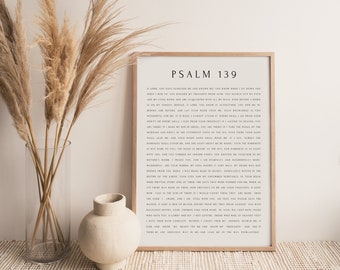 Psalm 139, Christian Wall Art, Search Me and Know Me, Minimal Bible Verse Print, Nursery Christian Decor, Typography Scripture Poster