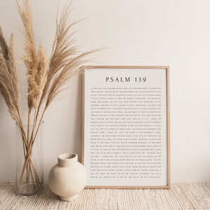 Psalm 139, Christian Wall Art, Search Me and Know Me, Minimal Bible Verse Print, Nursery Christian Decor, Typography Scripture Poster