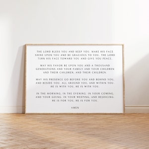 The Blessing, Elevation Song Lyrics, Christian Wall Art Print, Kari Jobe Worship Song Sign, Religious Home Decor, May His Favor Be Upon You