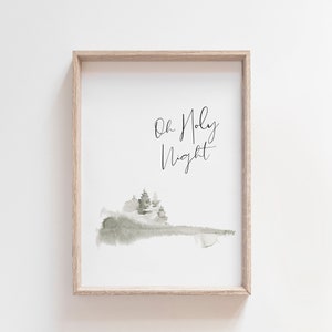 Oh Holy Night, Christmas Printable, Christmas Bible Verse Wall Art, Holiday Home Decor, Christmas Quote
