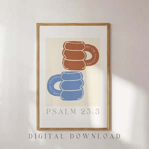 MY CUP OVERFLOWS, Digital Download, Psalm 23:5, Modern Scripture Print, Aesthetic Christian Poster, Kitchen Art Print,