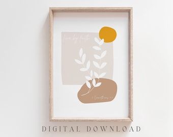 Boho Christian Wall Art, Scripture Print (Digital Download)