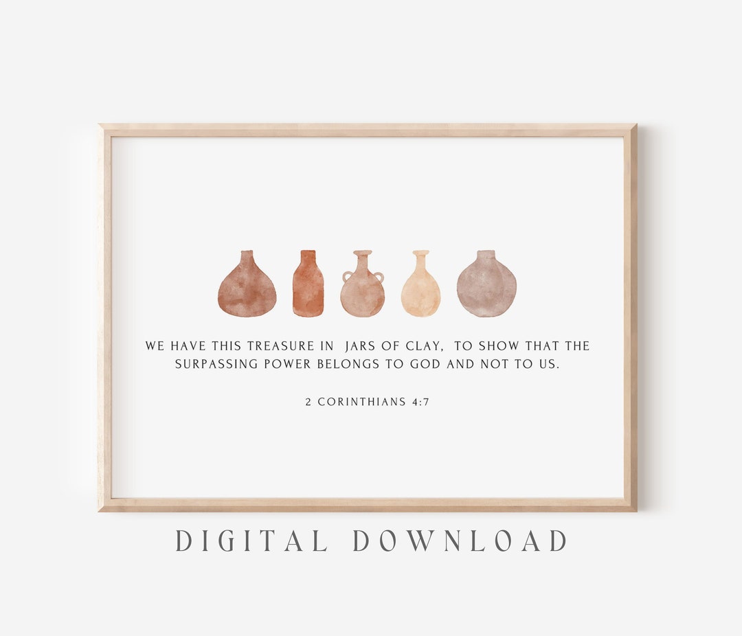 TREASURES IN JARS of Clay, Christian Aesthetic Art, Modern Christian