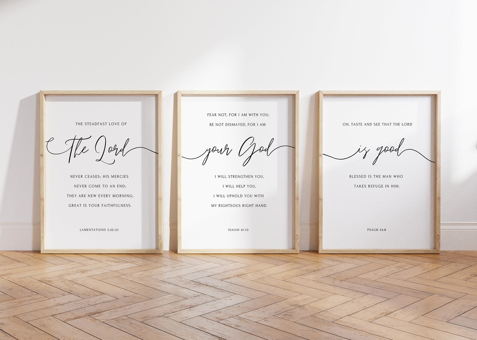 Bible Verse Wall Art Set of 3 the Lord Your God is Good Etsy