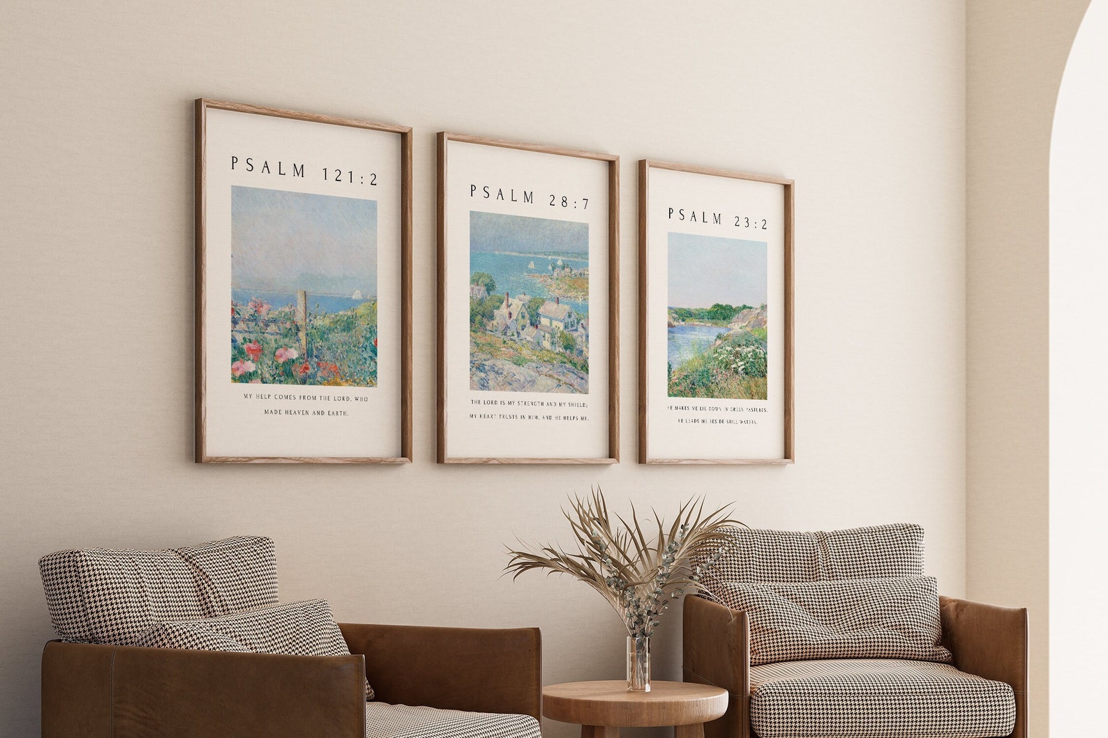 Christian Wall Art Set of 3, Psalm Collection, Psalm 121, Psalm 23 ...