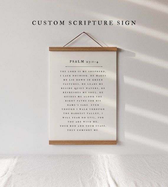 Custom Bible Verse Canvas Sign | Christian Scripture Wall Art | Personalized Hanging Tapestry