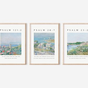 Christian Wall Art Set of 3, Psalm Collection, Psalm 121, Psalm 23 ...