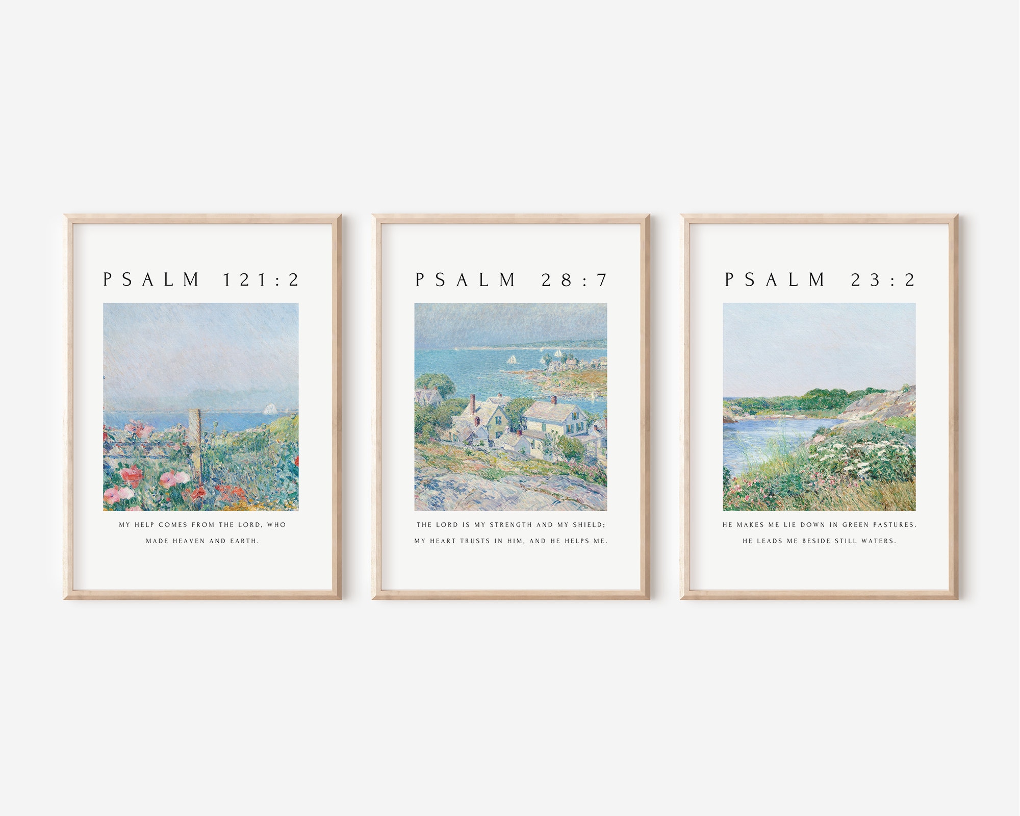 Christian Wall Art Set of 3, Psalm Collection, Psalm 121, Psalm 23 ...