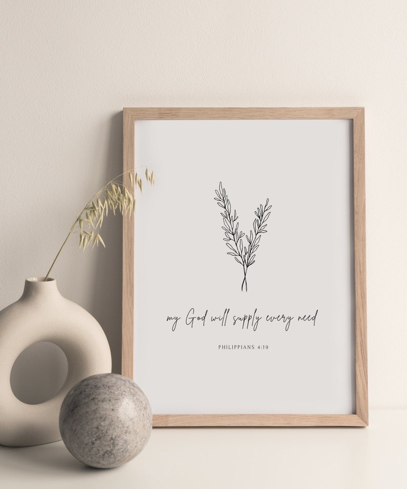 Philippians 4:19 Scripture Printable Modern Christian Wall - Etsy