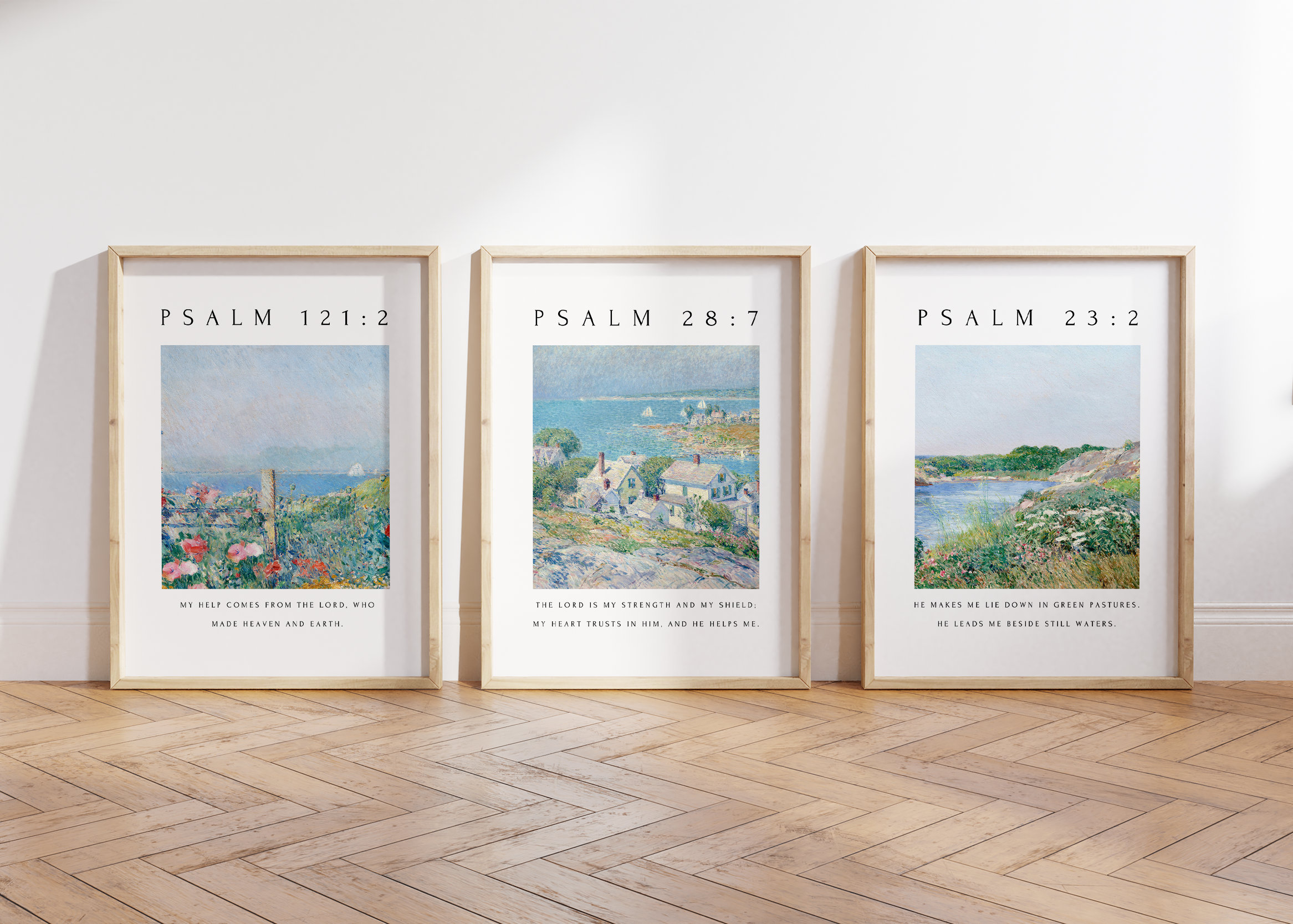 Christian Wall Art Set of 3, Psalm Collection, Psalm 121, Psalm 23 ...
