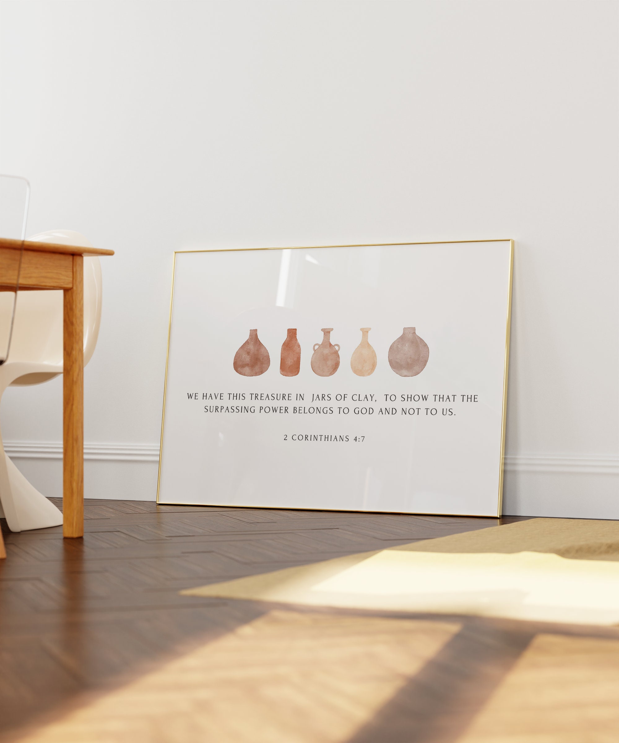 Bible Verse Wall Art, Treasure in Jars of Clay, 2 Corinthians 4:7 ...