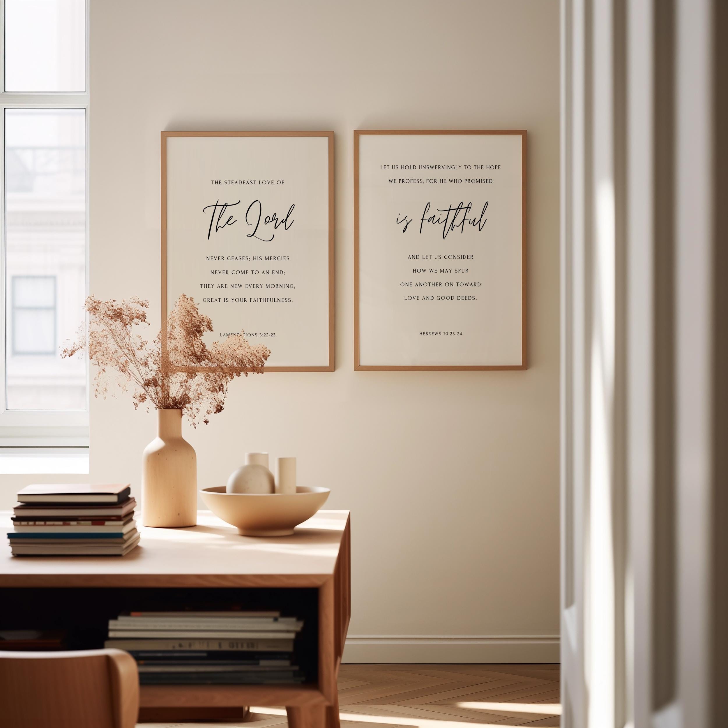 Bible Verse Wall Art Set, Minimalist Christian Home Decor - Etsy