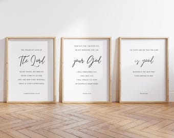 May include: Three framed prints with inspirational quotes in elegant black script on a white background. The frames are a light wood color, and the prints are displayed on a wooden floor.