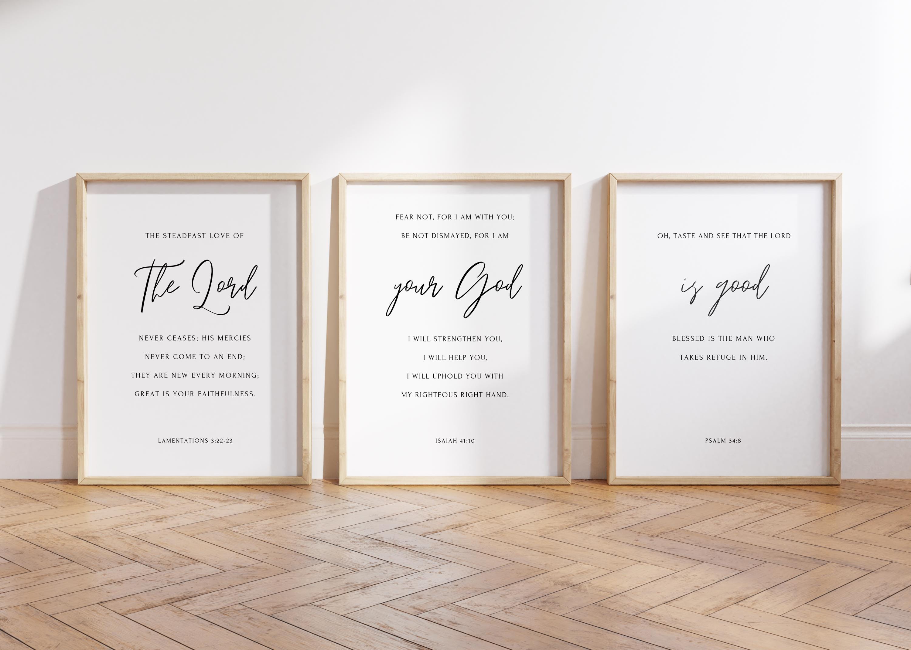 Bible Verse Wall Art Set, Minimalist Christian Home Decor - Etsy