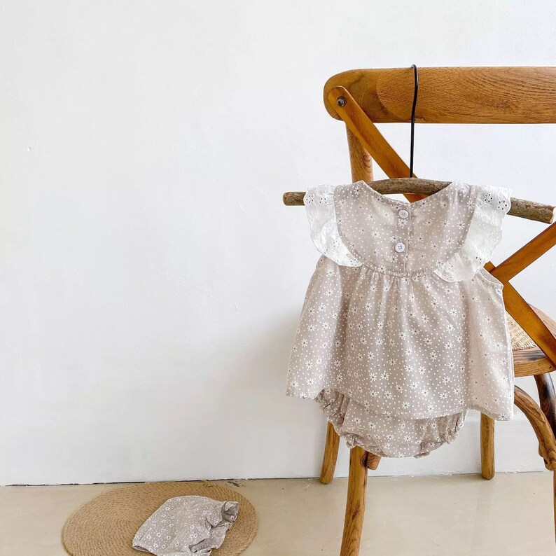 Baby Girl Neutral Romper Sets Baby Girl Romper Suit Neutral Etsy