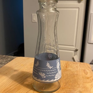 Vintage Bubble Bath Bottle Decanter by Queen Helene, Venus, Cherub, and Shell Design With Stopper
