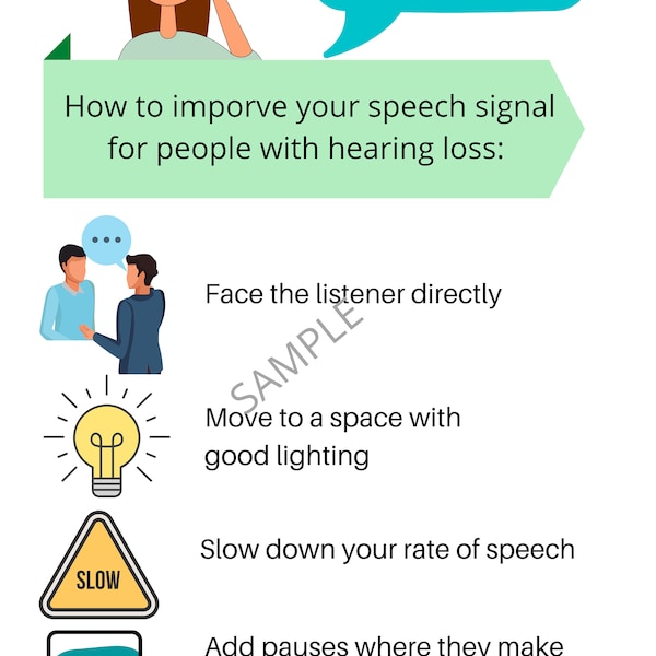 Audiology poster: talking to people with hearing loss; CLEAR speech Poster PDF
