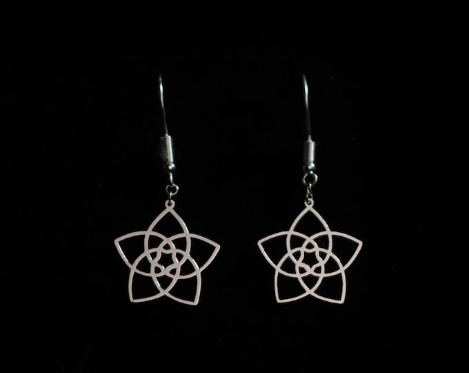 Venus Mandala Earrings - Celestial Elegance in Sterling Silver earrings silver Sacred Geometry Venus Flower earrings