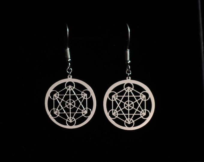 Metatron's Seal Earrings - Sacred Geometry in Sterling Silver