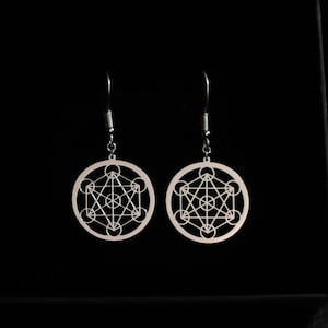 Metatron&#39;s Seal Earrings - Sacred Geometry in Sterling Silver