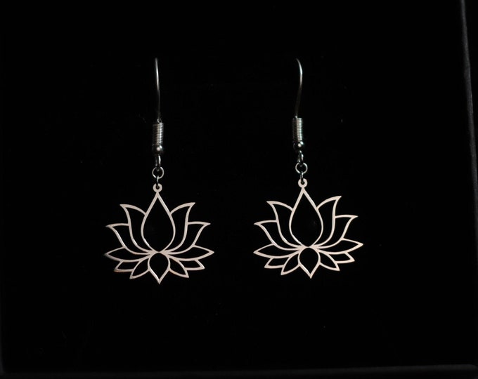 Eternal Bloom Lotus Flower Earrings - Sterling Silver Serenity