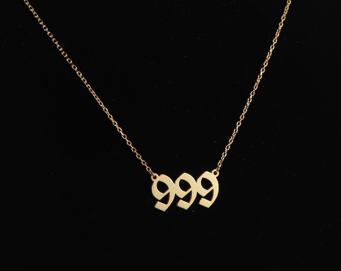 Angel Numbers Necklace 14K Solid Gold Personalized Mother's day gift Number Necklace 777 Necklace 888 Necklace Date Necklace Best gift idea
