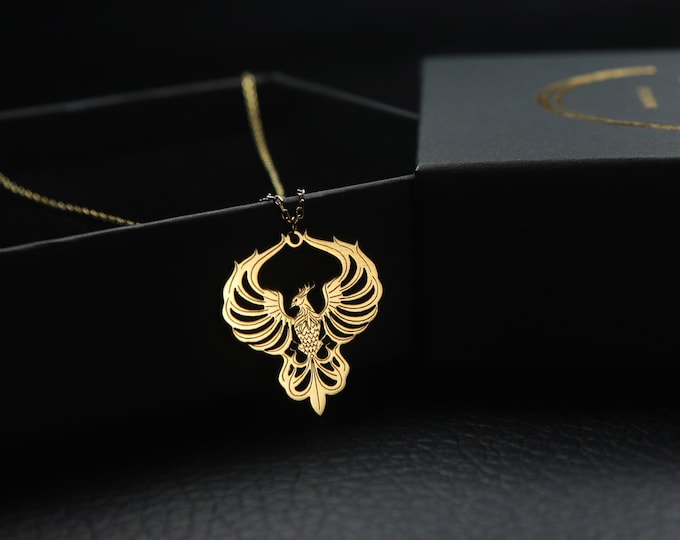 Phoenix Necklace II Majestic Silver Phoenix Pendant - Rise from the Ashes in Style Mothers Day Gift Idea