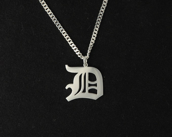 Big Old English Initial Necklace, Valentines gift, Personalized Necklace, Customized Valentines Day Jewelry, Gift For Her, Personalized Gift