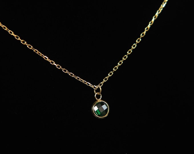 Stone Necklace Birth Stone Single and unique Necklace Siam Amethyst Aquamarine Crystal Emerald Peridot Sapphire Rose Topaz Blue Zircon stone