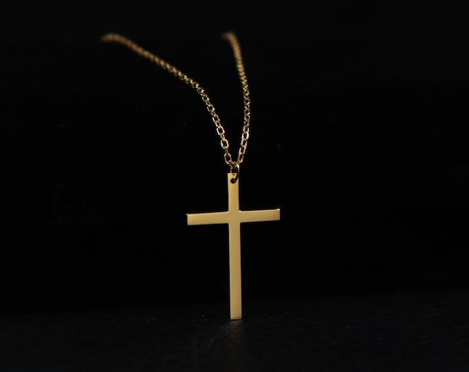 Cross Necklace Gold Small Cross Dainty Cross Christian gift Small Cross Necklace Gift for Him, Gift for her Dainty Mother's Day Gift for Her
