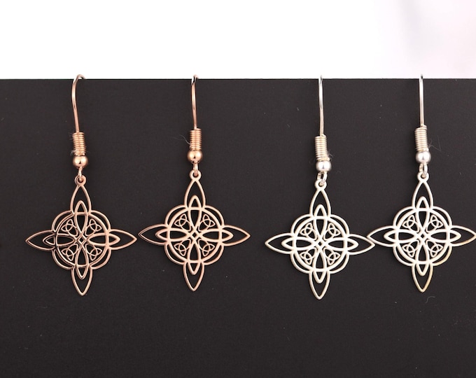 Witches Celtic Knot Powerful Talisman Earrings for Spiritual Person Gift for balance and Connection to Universal Energy Silver Talisman gift