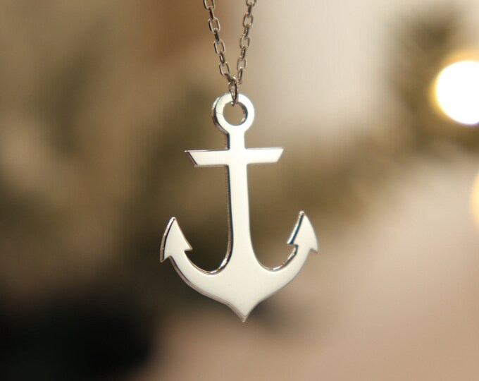 Anchor Necklace, Valentines Gift for Her, Dainty Necklace for Women, Anchor Necklace for Men, Special, Customizable Necklace, Charm Necklace