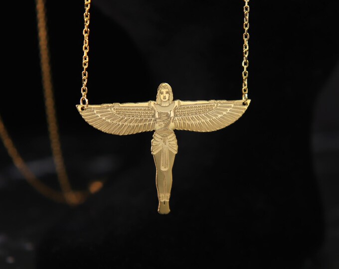 Isis the God of Afterlife and Fertility Necklace Goddess of Magic Mother of Horus Ancient Egyptian Protector Pendant of  Wisdom Power of her
