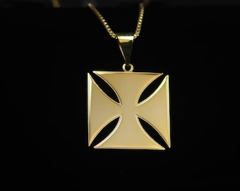 The Iron Cross Mmusuyidee Adrinkra Symbol Necklace for Prosperity and Sanctity Silver Cross