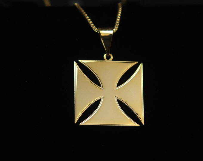The Iron Cross Mmusuyidee Adrinkra Symbol Necklace for Prosperity and Sanctity Silver Cross