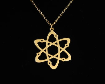 Sterling Silver Atom Necklace, Science Gift, Chemist Jewelry