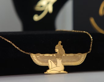 Maat The Goddess of truth Necklace silver Ma'at pendant symbol of balance and harmony Spiritual and ancient gold necklace best gift for her