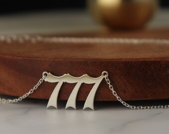 Sterling Silver Number Necklace: Custom Birth Year, Angelic Numbers