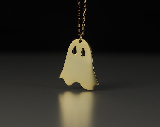 Little Cute Ghost, Dainty Spirit, Spooky Darling Necklace for women, Funny Phantom for him Funny Gift for mom Gift idea for mother's day