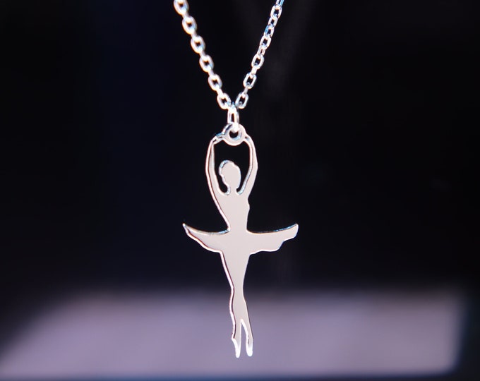 Little Ballerina Dancing Swan Ballet Silver Dainty Ballerina Pendant Elegant Gift idea for Dance Lovers Gift for dancer Perfect Gift for her