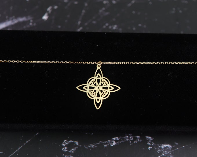 Witches Celtic Knot Powerful Talisman Necklace for Spiritual Person Gift for balance and Connection to Universal Energy Silver Talisman gift