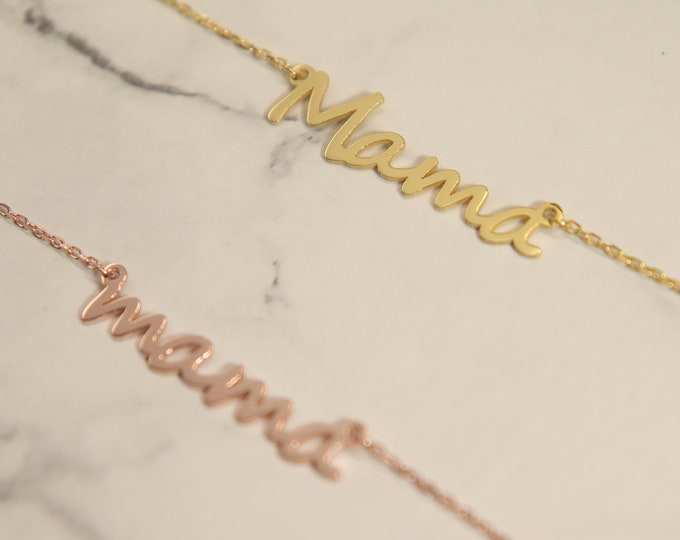 Mama Script Necklace - Mama Necklace - Mother Necklace - Mom Gift - Mother's Day Gifts  - New Mom Necklace