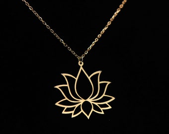 Lotus Flower Necklace for Her Mandala Symbol of Spiritual Growth