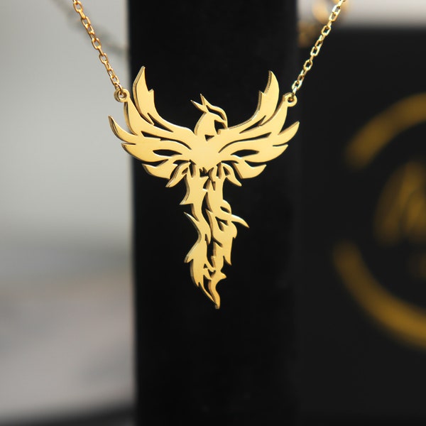 Phoenix Necklace's Tale of Silver, Gold, and Renewal Ignite Your Spirit Discover the Phoenix Necklace Collection Special Spiritual Moms Gift