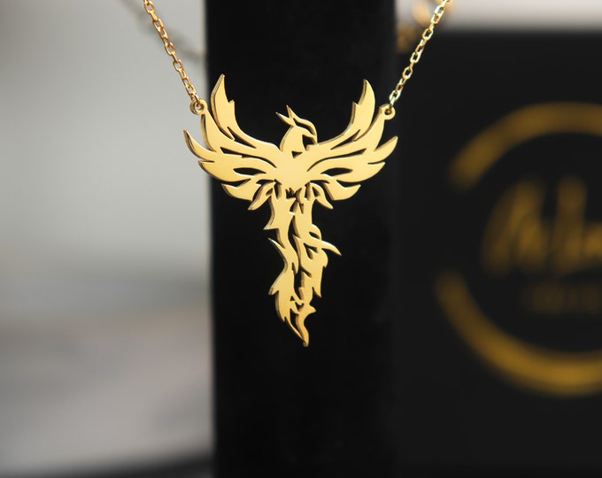 Phoenix Necklace's Tale of Silver, Gold, and Renewal Ignite Your Spirit Discover the Phoenix Necklace Collection Special Spiritual Moms Gift